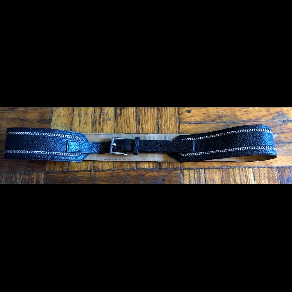 Michael Kors Leather and Chain Belt - Size Large